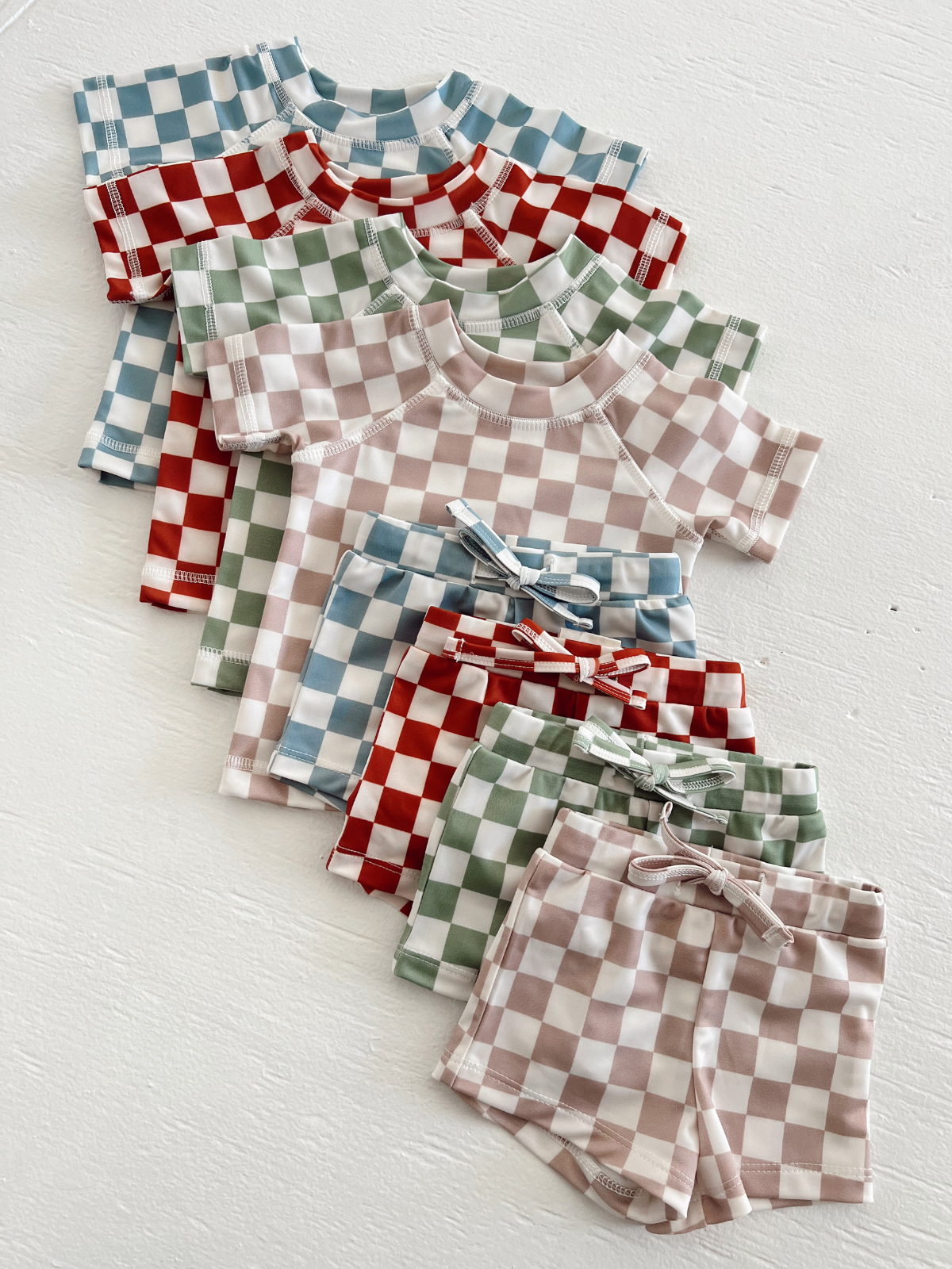 Tiramisu Checkerboard / Cove Rashguard Set / UPF 50+ (Baby)