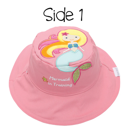 Reversible Kids UPF50+ Sun Hat MERMAID/SEAHORSE