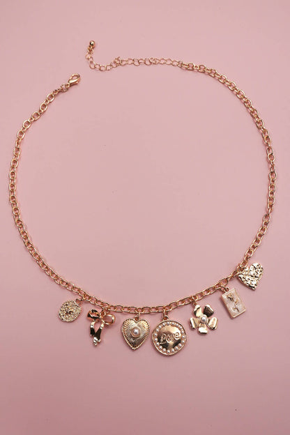 CHARM NECKLACE-BOW LOVE FLOWER HEART | 80N1346