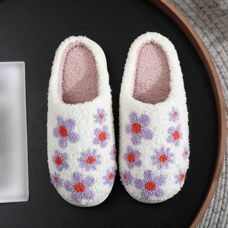 SOFT PLUSH MUSHROOM HEART RAINBOW WARM SLIPPERS | 40SP014