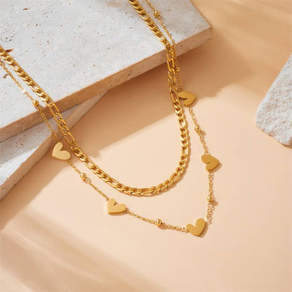 COLLAR EN CAPAS DE ACERO INOXIDABLE DE 18 K SIN DESLUSTRACIÓN | 40NK9424