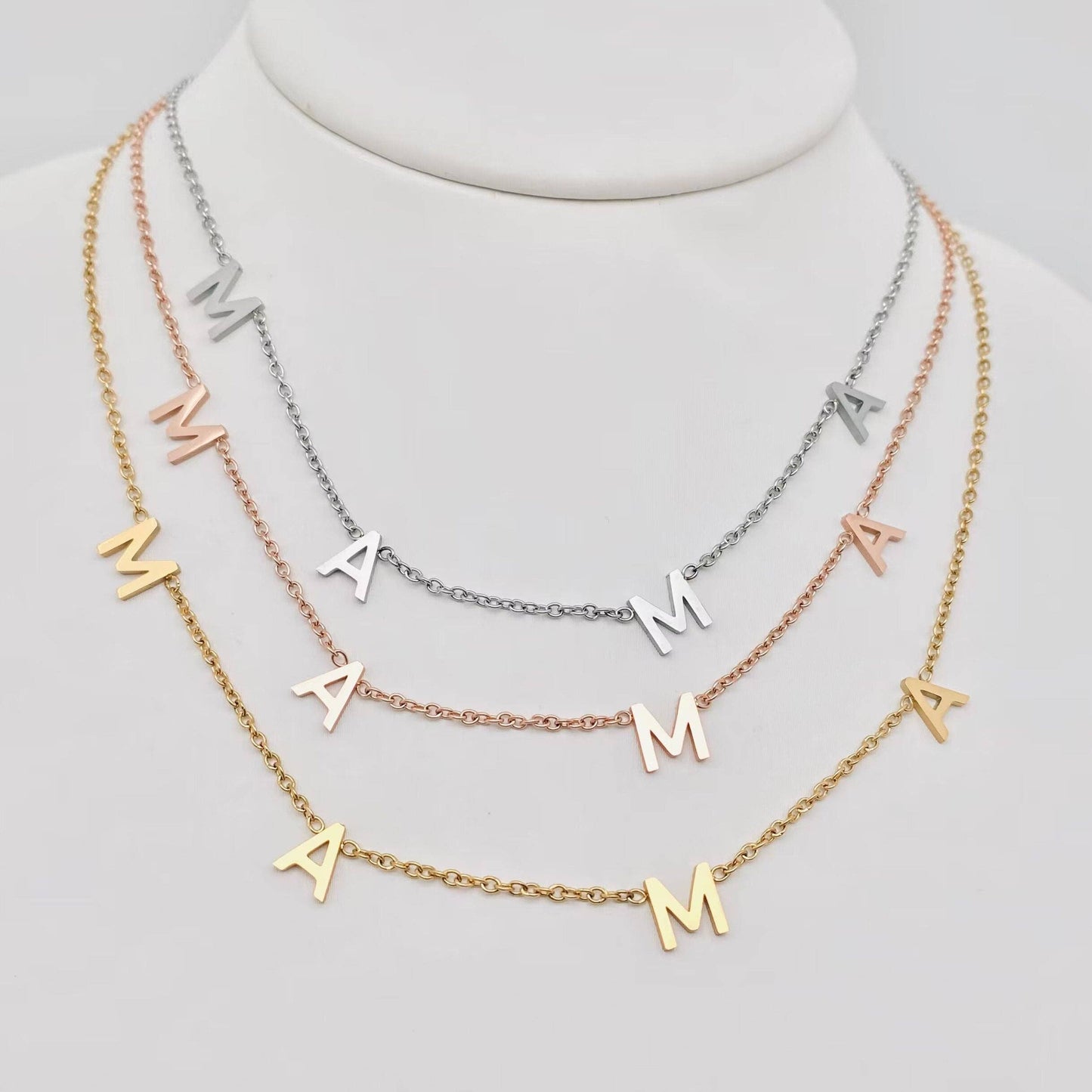 MAMA Stainless Steel Chain Necklace