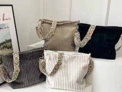 Corduroy AZTEC Guitar Shoulder Strap Tote Bag | 40P584