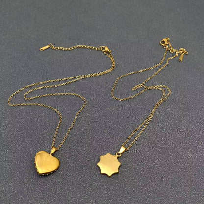 Enamel Evil Eyes Charm18K Gold Plated S.Steel Necklace - FGS