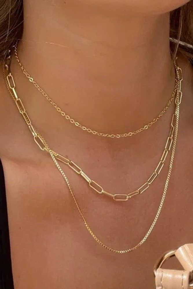 COLLIER À SUPERPOSITIONS EN ACIER INOXYDABLE 18 K ANTI-TERNISSURE | 40NK346
