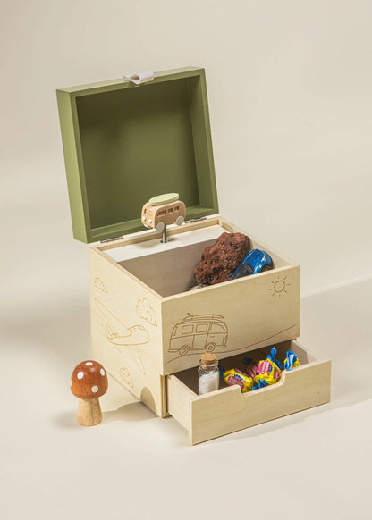 Wooden Musical Souvenir Box - Travel