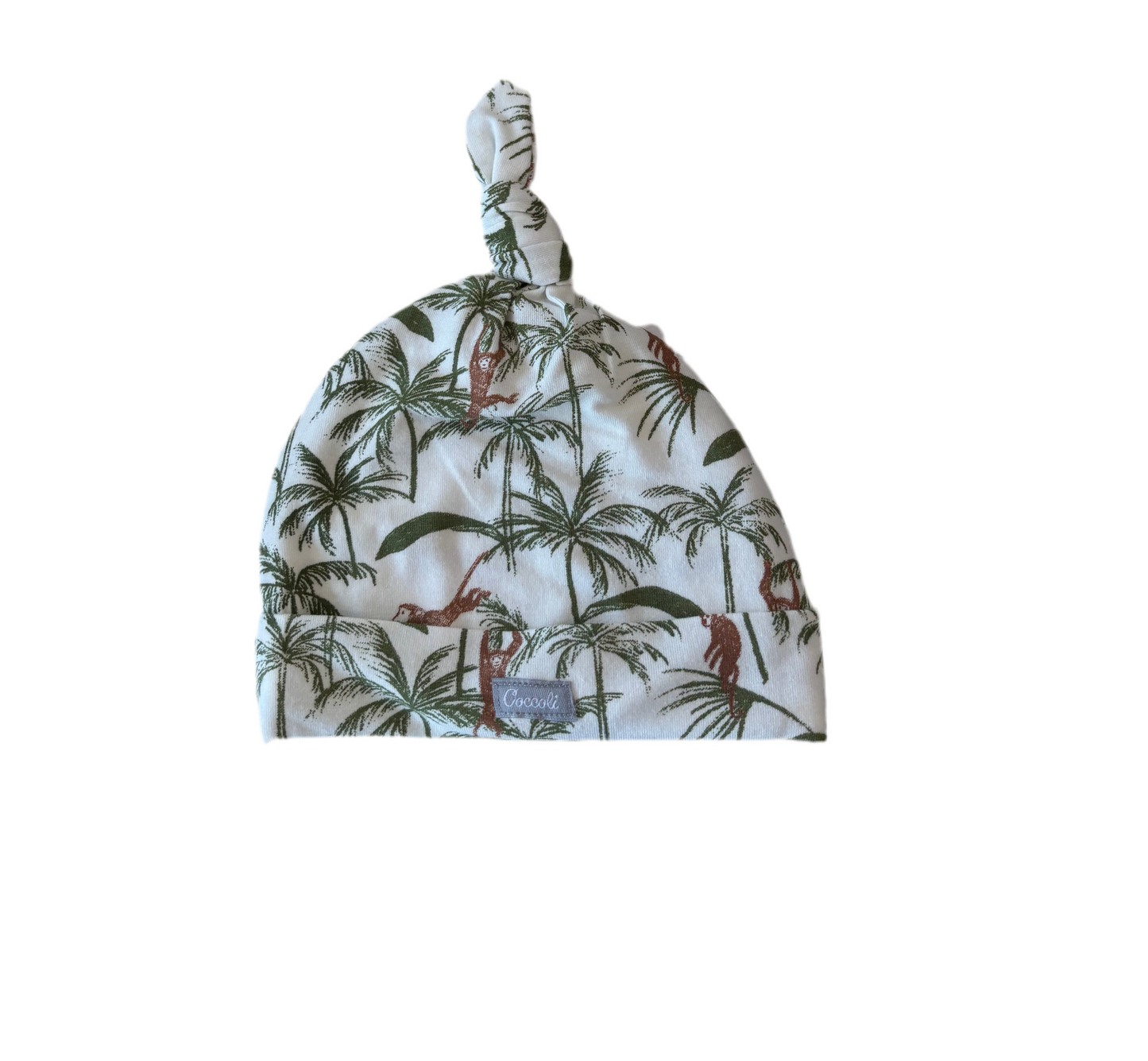 Coccoli Baby Modal Cap - Monkeys on Cream