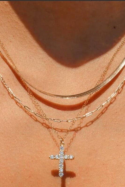 18K STAINLESS STEEL TARNISH FREE LAYERED NECKLACE |