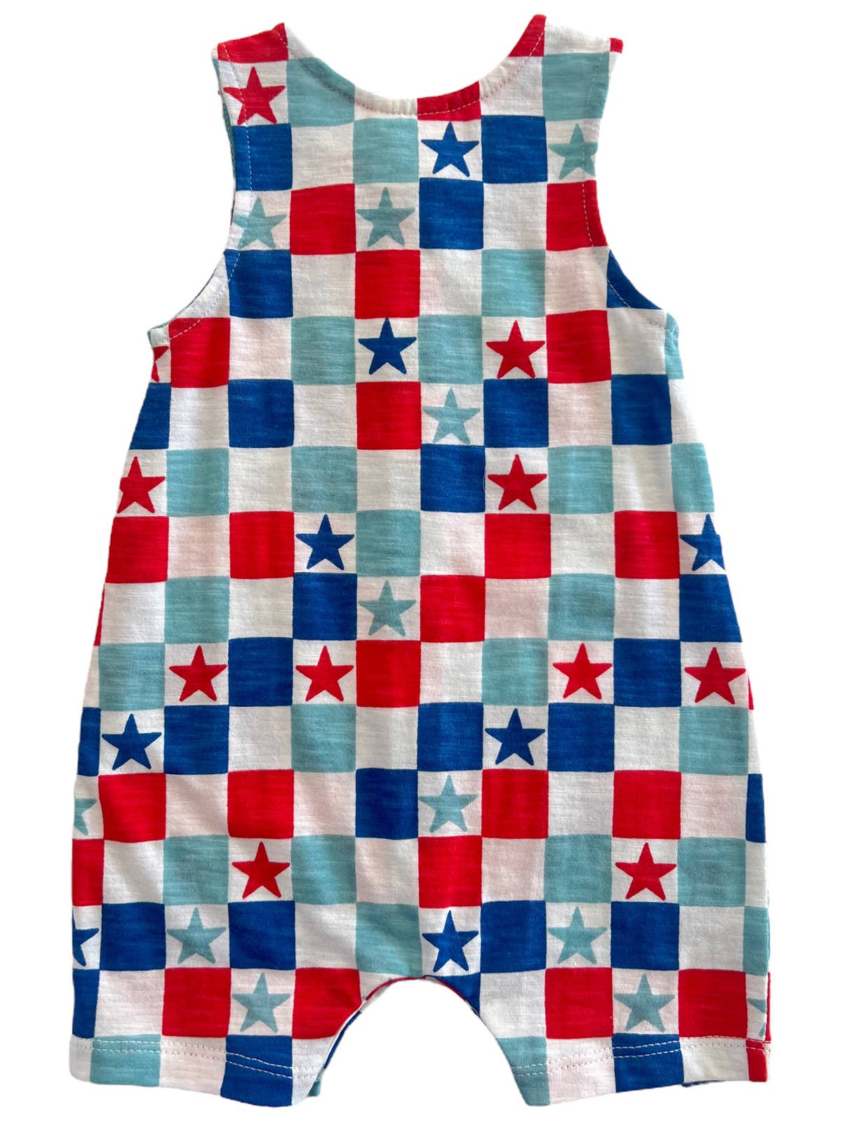 Shortie bai bio à damier rouge, blanc et bleu (bébé)