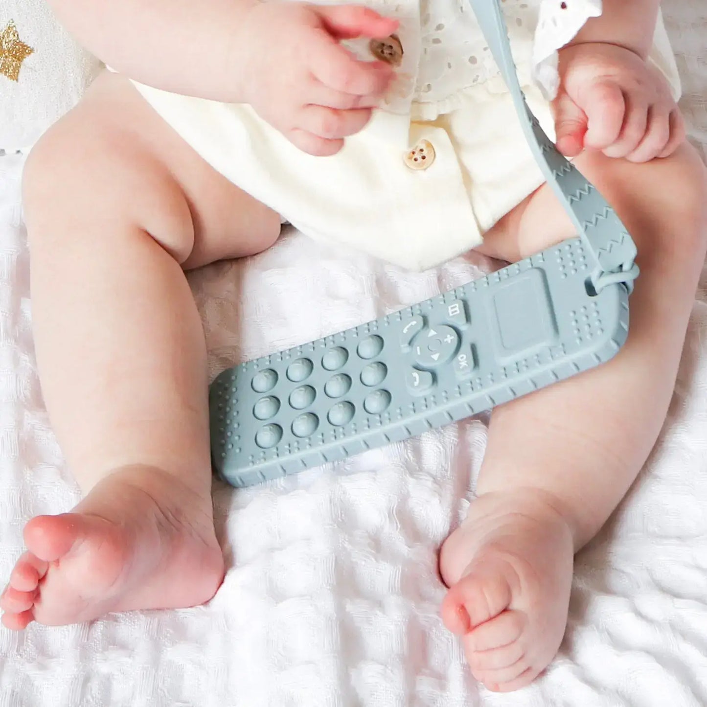 Sensory Popper Teether Phone - Sage