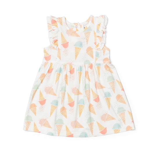 GELATO CONES ON CREAM / MODAL DRESS