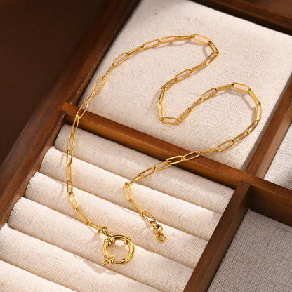 COLLAR CÍRCULO ANTIEMPAÑAMIENTO DE ACERO INOXIDABLE DE 18 K | 40NK9402
