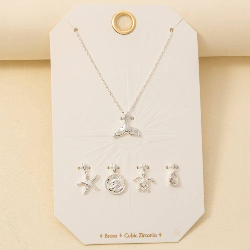 Whale Tail Swappable Pendant Necklace
