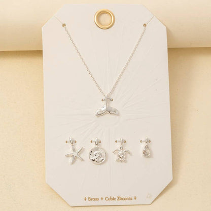 Whale Tail Swappable Pendant Necklace
