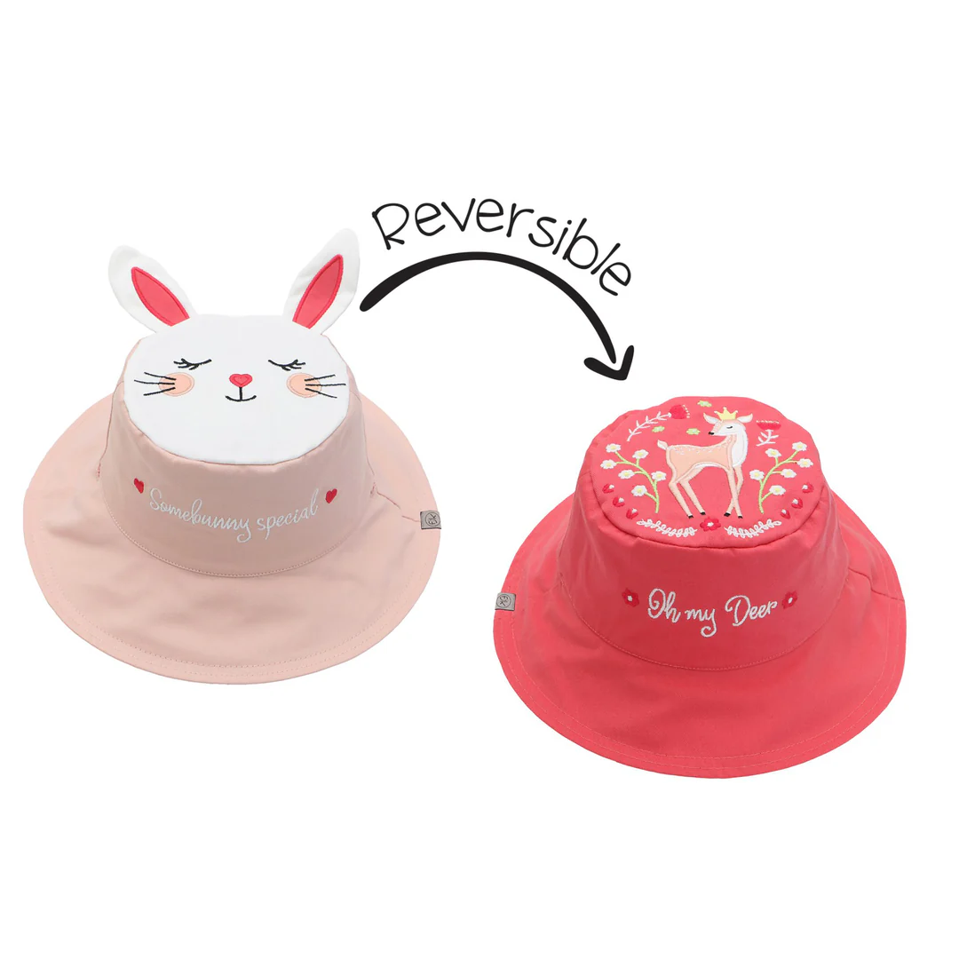 Reversible Kids UPF50+ Sun Hat BUNNY/DEER
