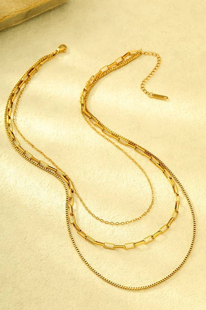 COLLIER À SUPERPOSITIONS EN ACIER INOXYDABLE 18 K ANTI-TERNISSURE | 40NK346