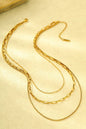COLLIER À SUPERPOSITIONS EN ACIER INOXYDABLE 18 K ANTI-TERNISSURE | 40NK346