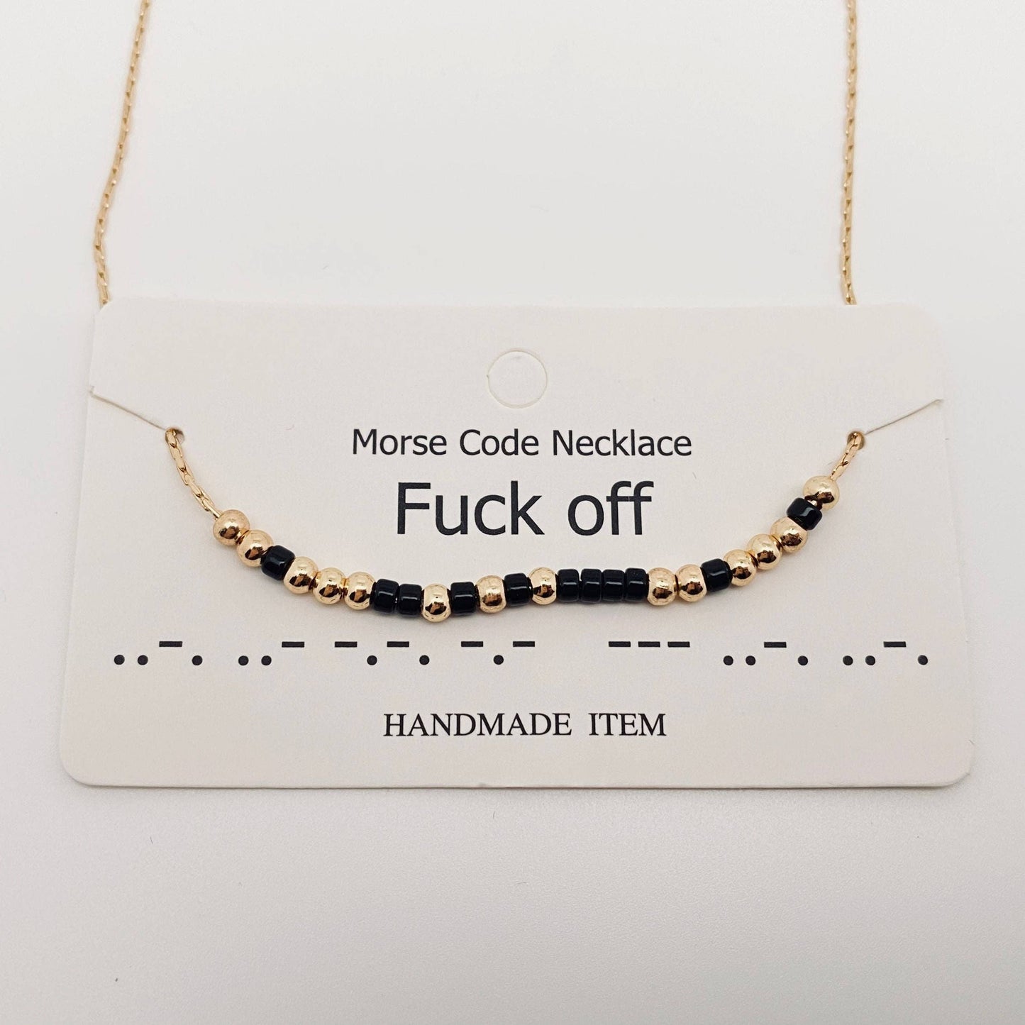 Handmade “Fuck off” Morse Code Necklace