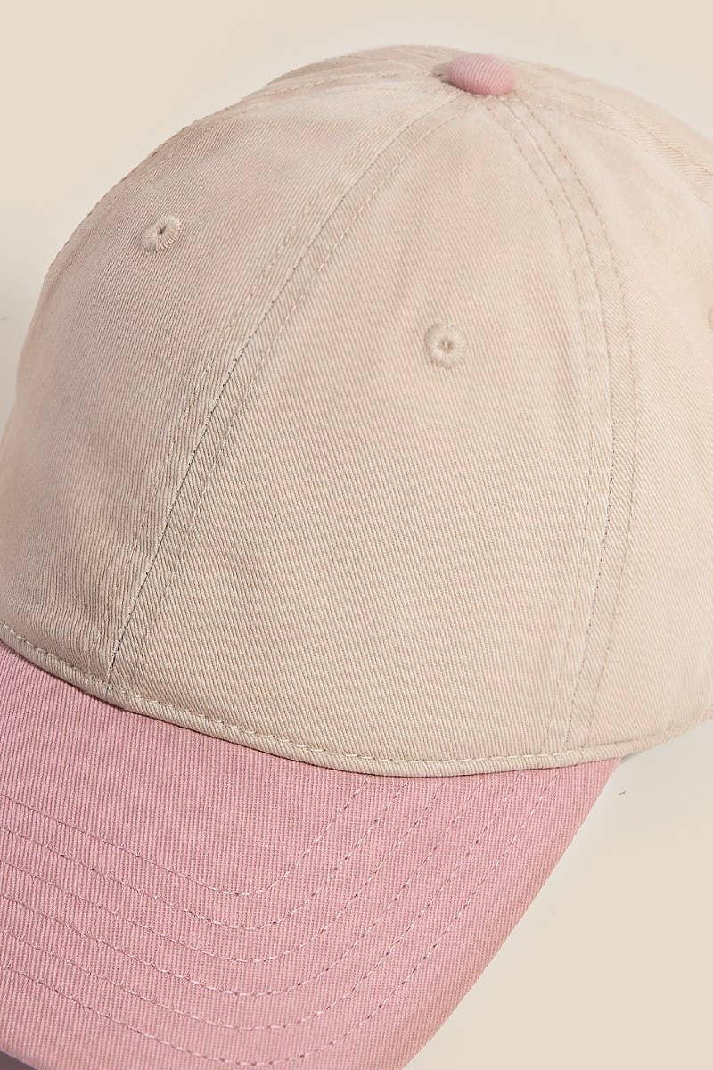 Two Tone Color Block Baseball Cap