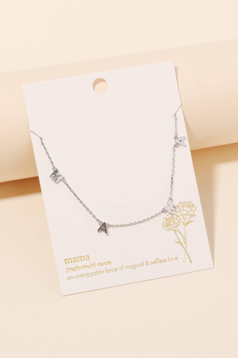 Dainty Mama Print Charm Necklace