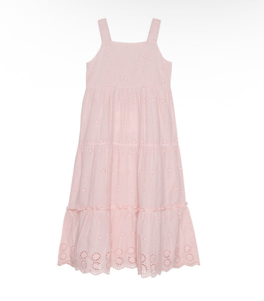 Creamie Kid Girl Dress Embroidery - Lotus Pink