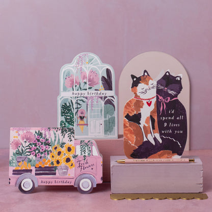 Flower Truck Birthday Card | Female Birthday Card | Floral