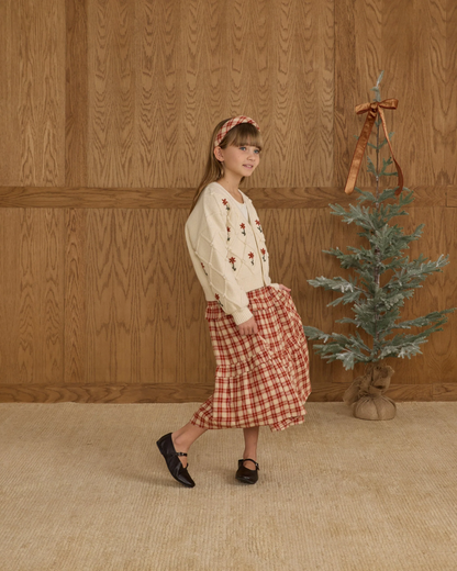 Boxy Crop Cardigan || Winter Daisy Embroidery