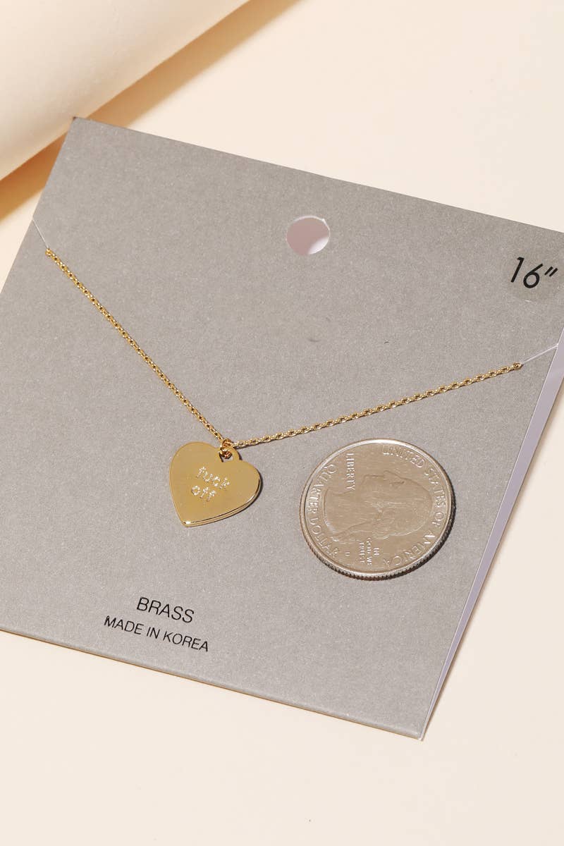 Fuck Off Heart Pendant Necklace