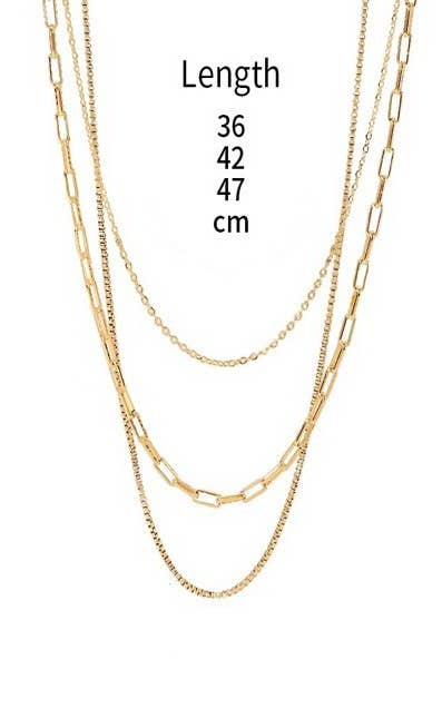 COLLIER À SUPERPOSITIONS EN ACIER INOXYDABLE 18 K ANTI-TERNISSURE | 40NK346