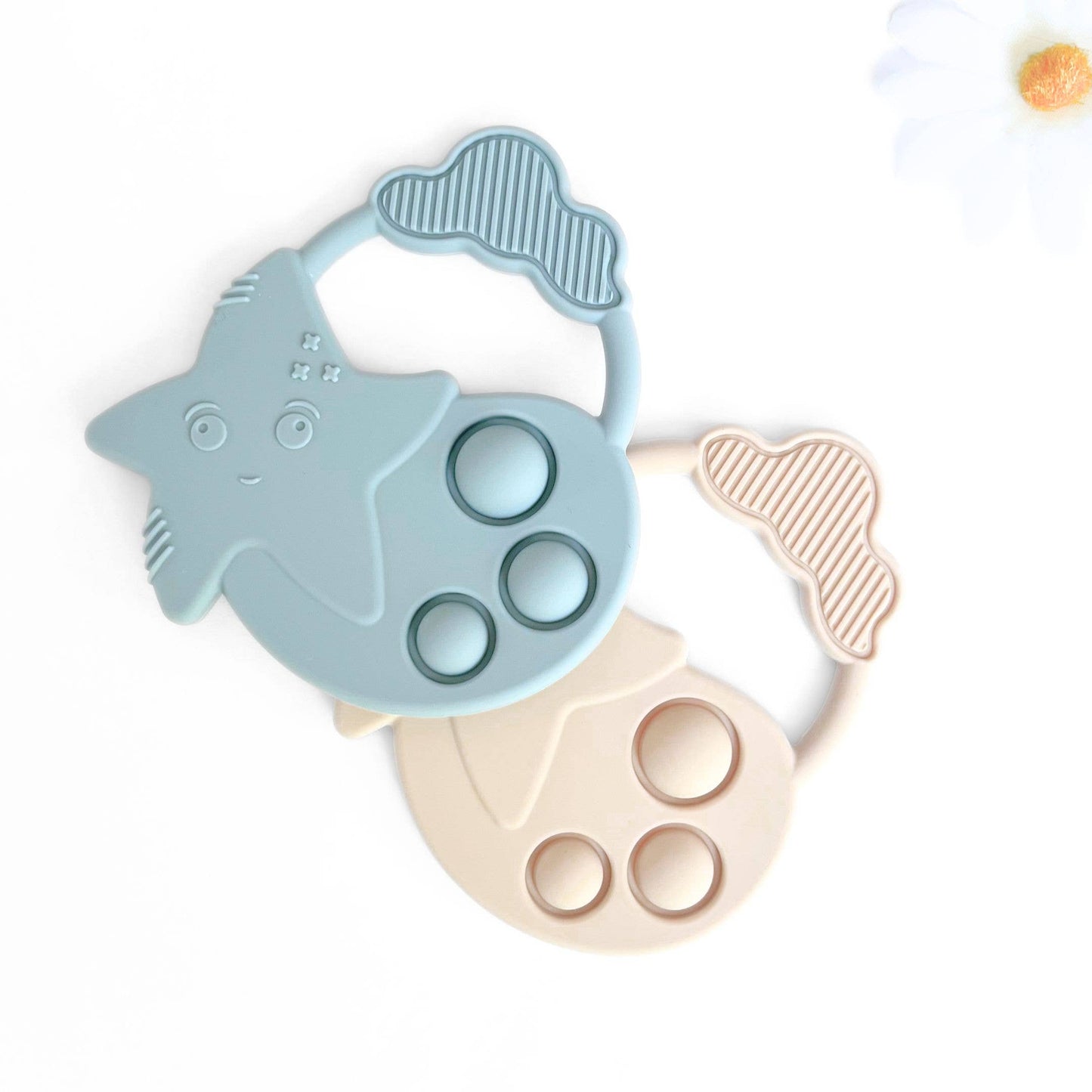 Sensory Popper Teether Star - Dusty Rose