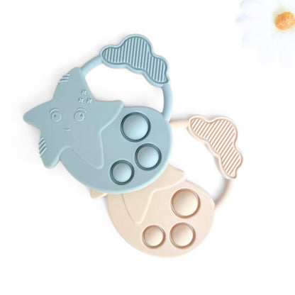 Sensory Popper Teether Star - Dusty Rose