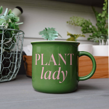 Tasse à café de 11 oz avec motif de feu de camp Plant Lady - Décoration d'intérieur et cadeaux