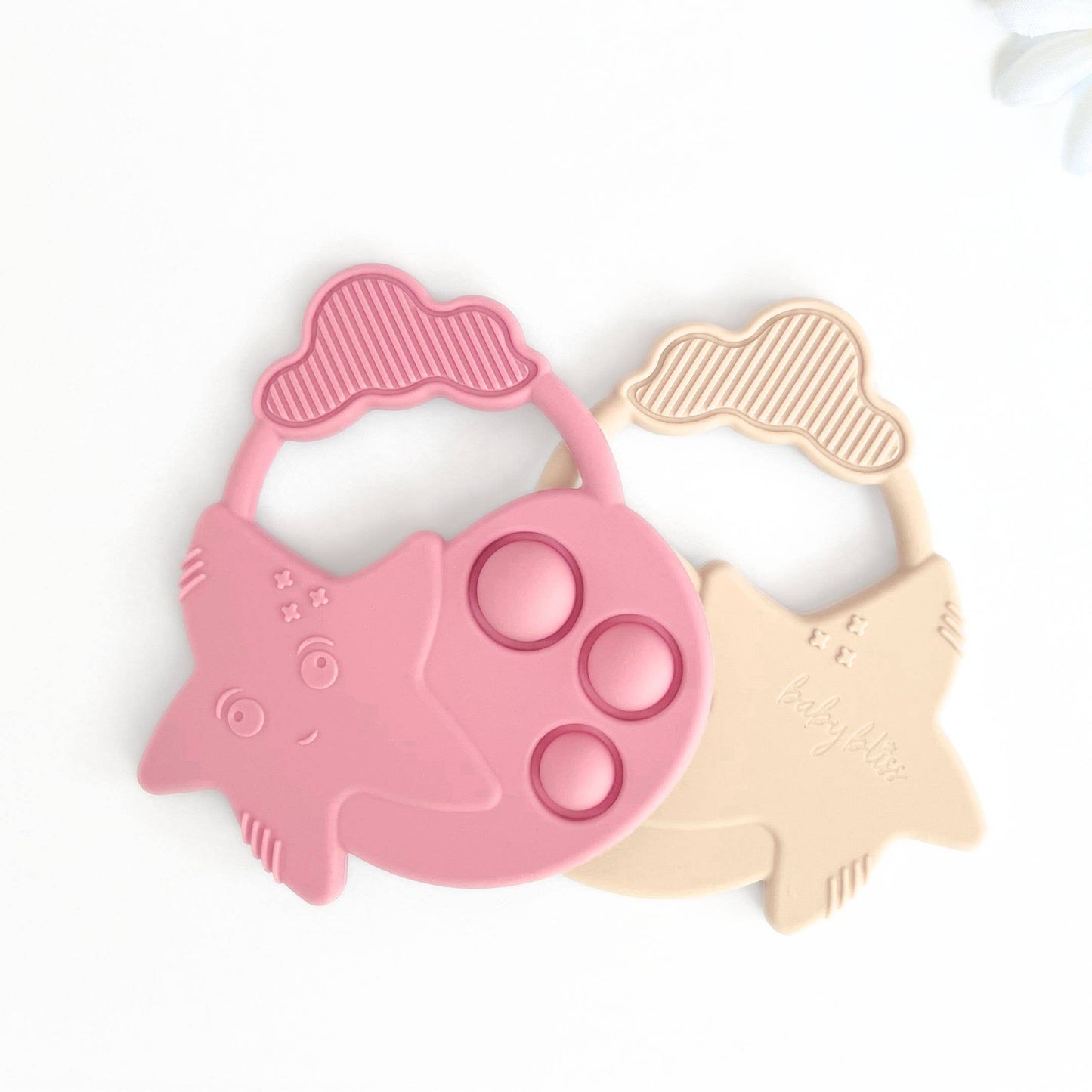 Sensory Popper Teether Star - Dusty Rose