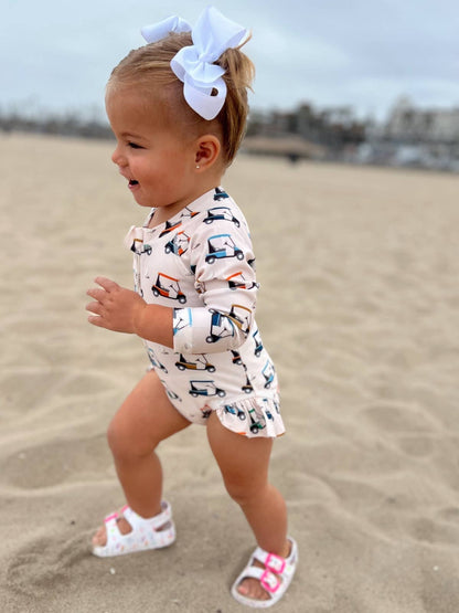 Golf Cart / Skipper Rashguard Swimsuit / UPF 50+ (Baby)