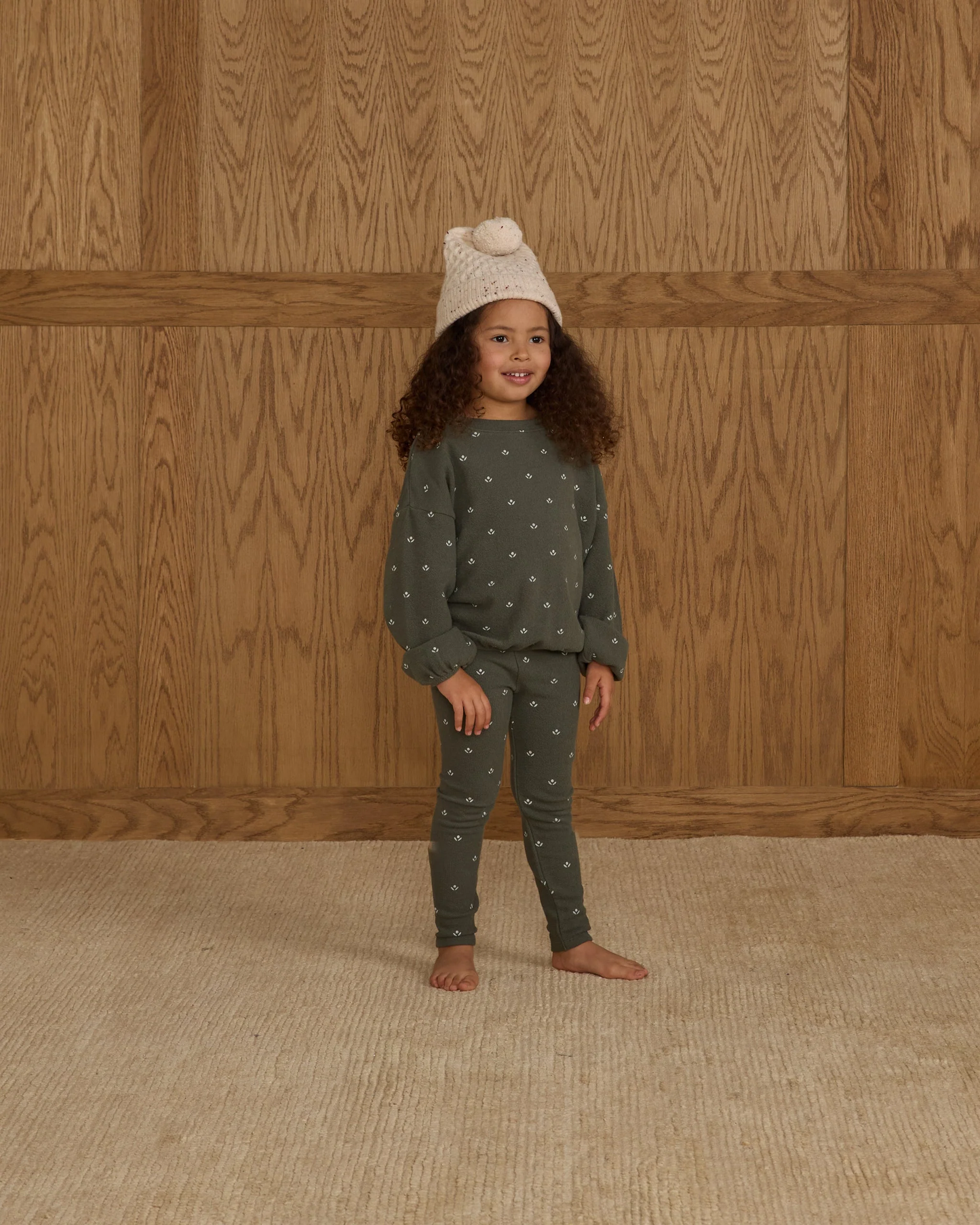 Spongey Knit Set || Evergreen Ditsy