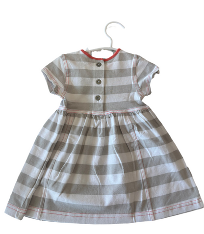 Coccoli Baby Girl Dress - Lantana Grey/Cream Stripe