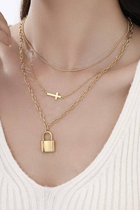 18K STAINLESS STEEL TARNISH FREE LAYERED NECKLACE |