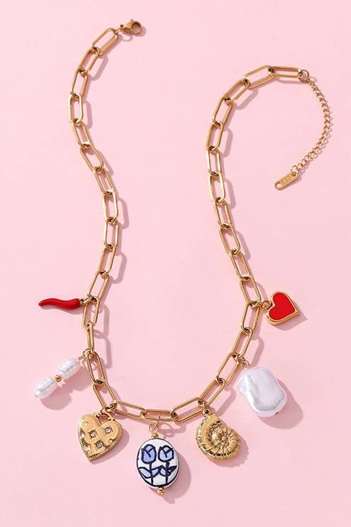 COLLIER À CHARME EN ACIER INOXYDABLE ANTI-TERNISSANCE | 40NK373
