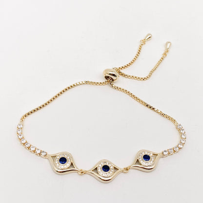 Multi-style Zircon-inlaid Evil Eye Bracelet