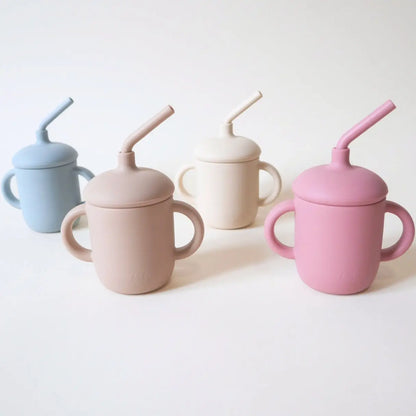 Sippy Cup with Straw, Spill-Proof & Anti-Stain - Dusty Rose