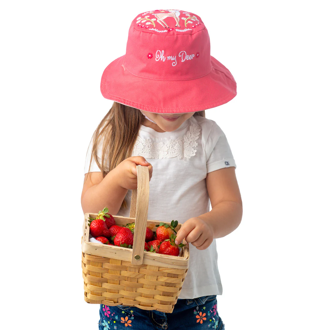 Reversible Kids UPF50+ Sun Hat BUNNY/DEER