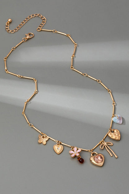 CHARM NECKLACE-HEARTS FLOWER BOW BUTTERFLY | 80N92639