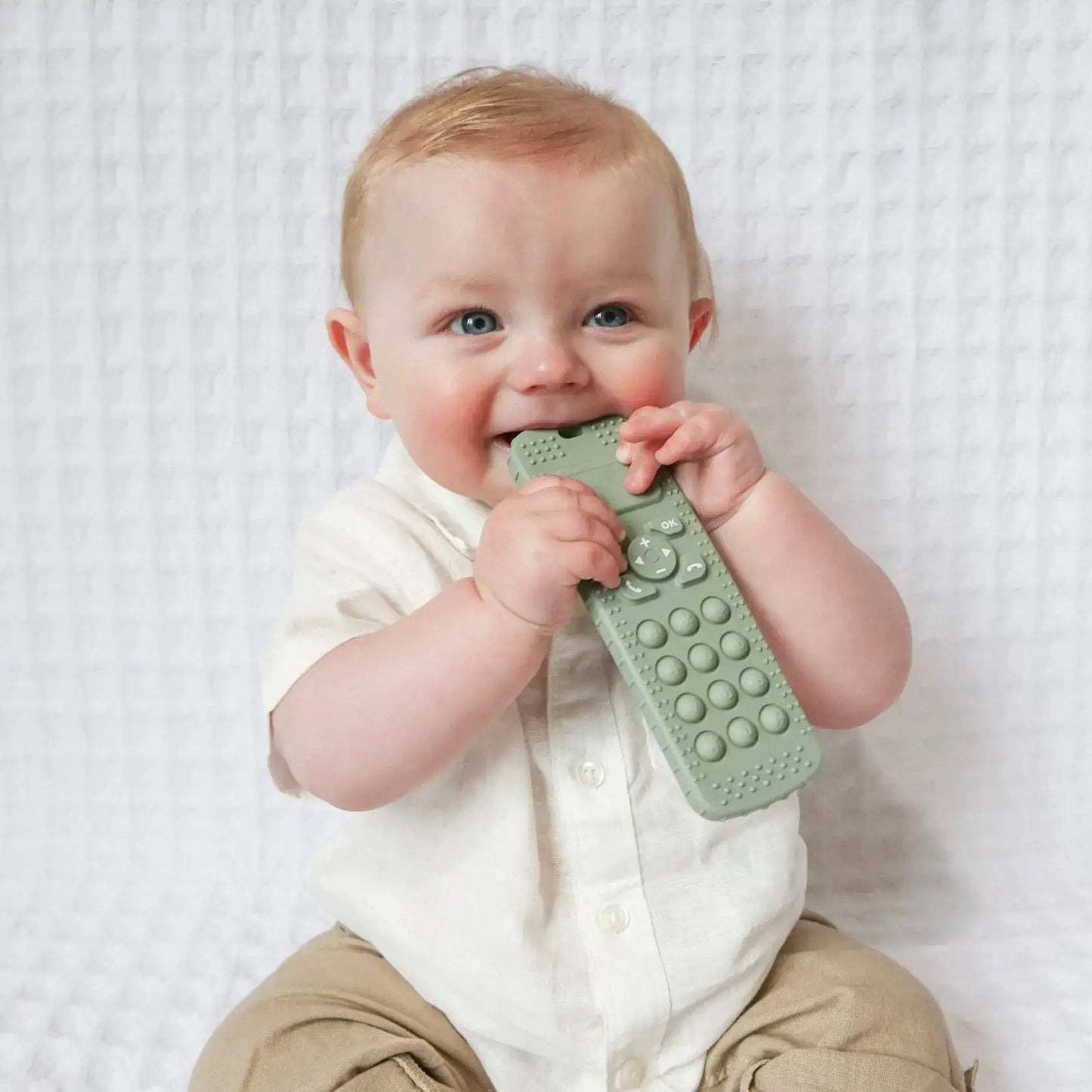 Sensory Popper Teether Phone - Sage