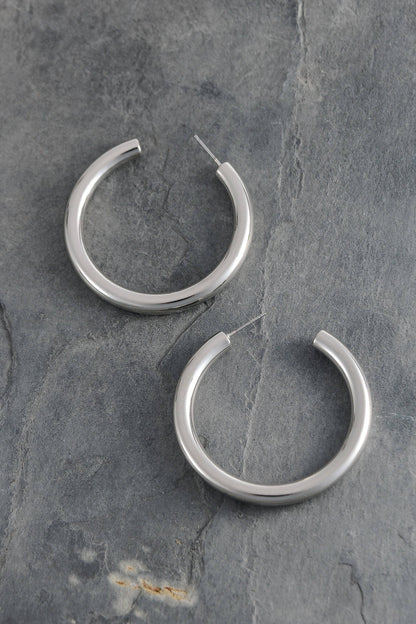 BOUCLES D'OREILLES CRÉOLES CLASSIQUES ÉPAISSES 1,75 POUCE | 10E3032446
