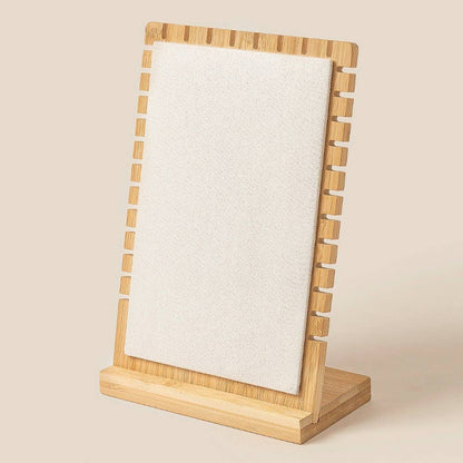 Wooden Rectangle Jewelry Organizer Display Stand