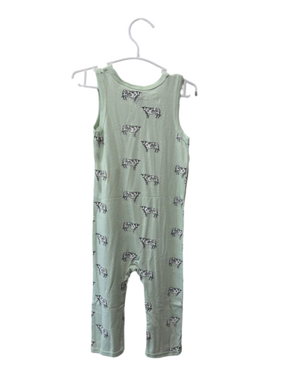 Modal Infant Unionsuit - Cow Print on Green