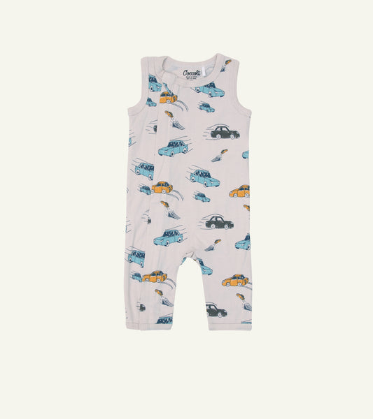 Coccoli Modal Blend Union suit - Cars on Light Beige