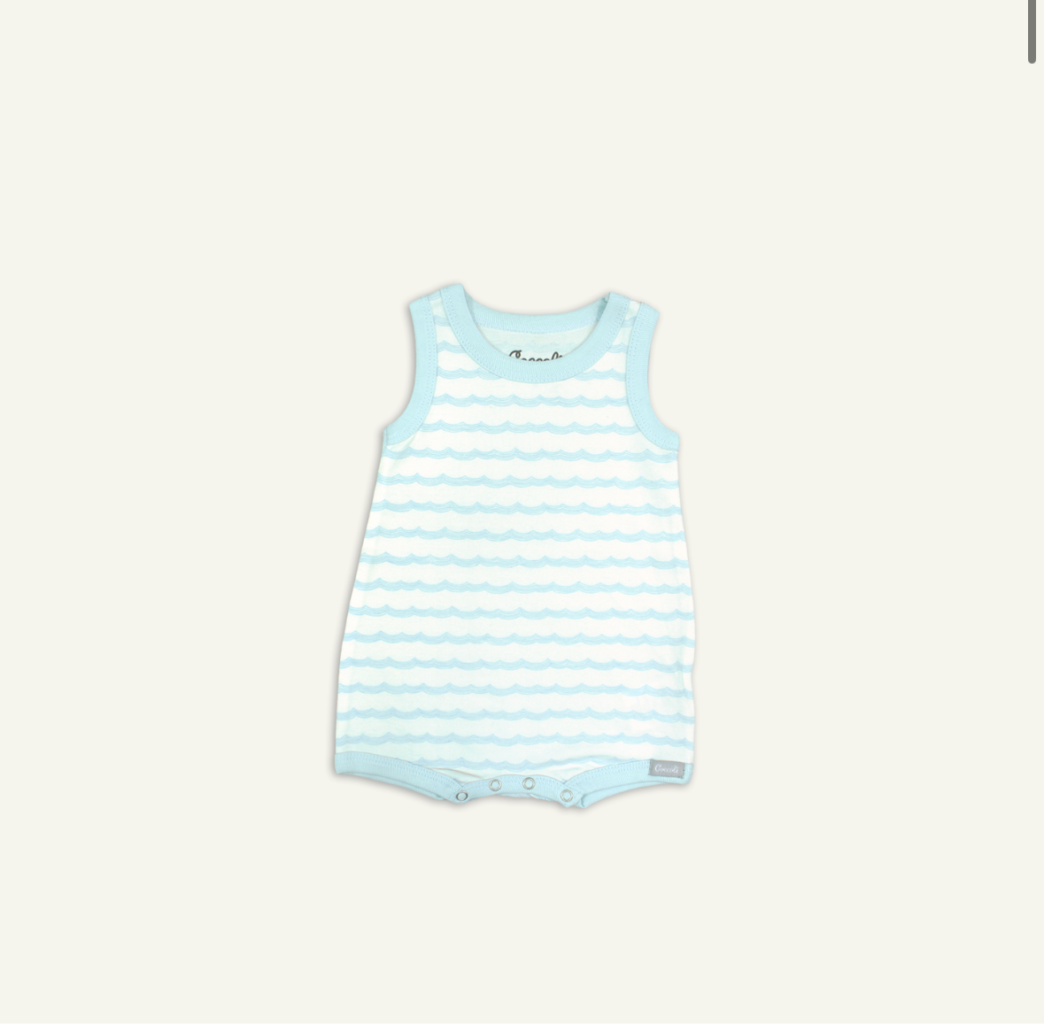 Coccoli Cotton Romper - Blue with Blue/Cream Wave