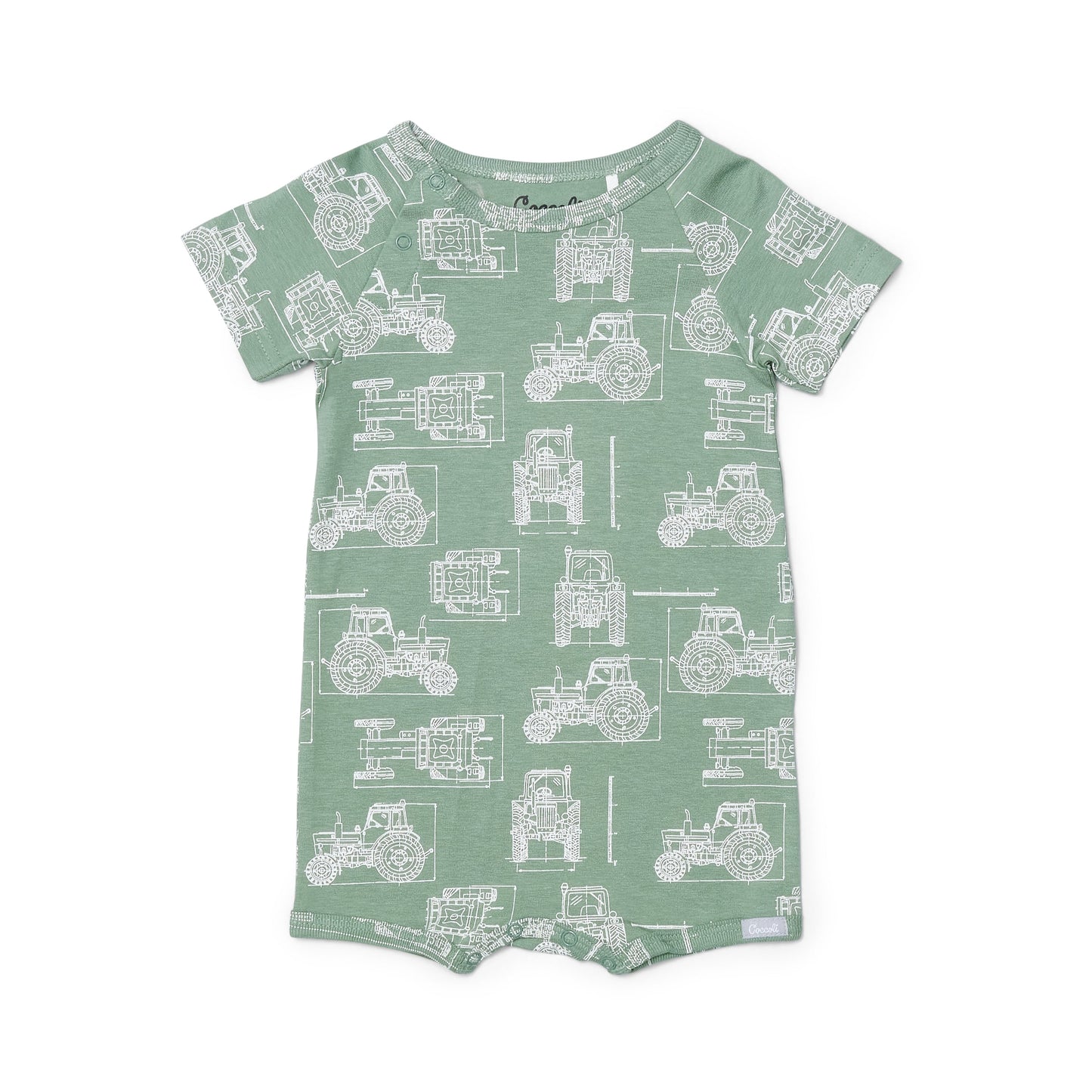 TRACTORS ON LILY PAD / COTTON-MODAL ROMPER