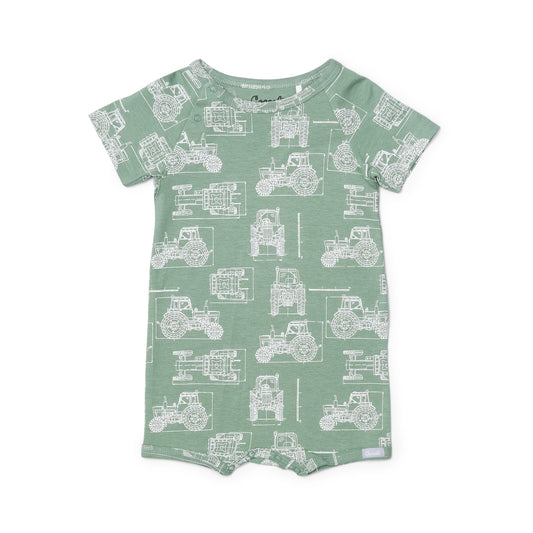 TRACTORS ON LILY PAD / COTTON-MODAL ROMPER